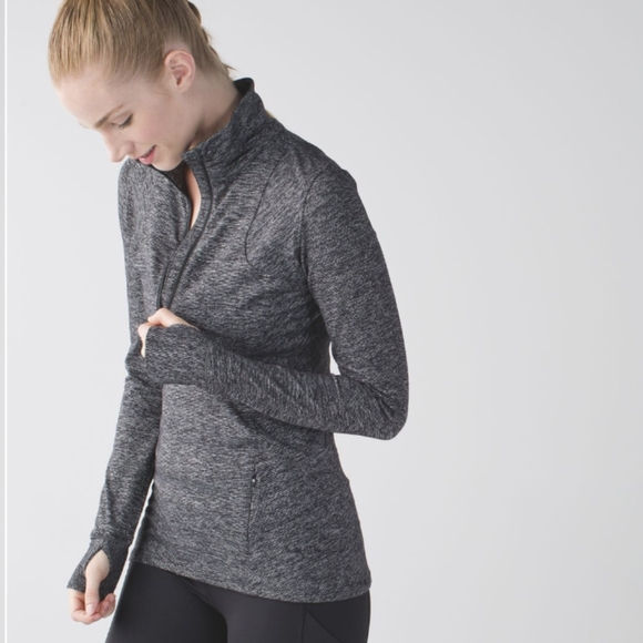 lululemon athletica Tops - Lululemon Kanto Catch Me 1/2 Zip Stripe Black /grey